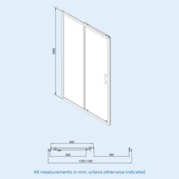 Nes Home Matt Black 1400 X 700mm Shower Sliding Door & Glass Side Panel - thumbnail 6