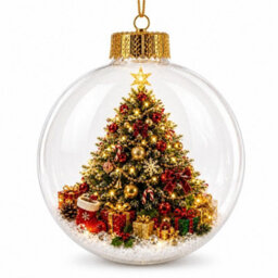 Amorly Lighted Christmas Ornament Clear Pvc Globe Hanging Decoration Glowing Christmas Ornament For Christmas Tree Holiday Decor(Tree) - thumbnail 6