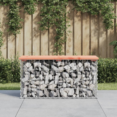 Berkfield Garden Bench Gabion Design 83X31.5X42 Cm Solid Wood Douglas - image 1