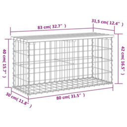 Berkfield Garden Bench Gabion Design 83X31.5X42 Cm Solid Wood Douglas - thumbnail 8