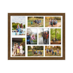 AK Frames 20X16 Dark Oak Modern Multi Photo Frame With White Mount - Holds 9 Apertures (2X) 7X5, (7X) 6X4 Photos - thumbnail 1