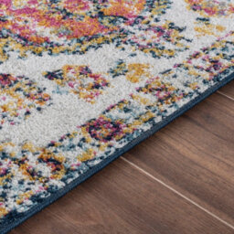 Livabliss Round Elaziz-Vintage Pink Blue Orange Yellow Traditional Boho Living Dining Bedroom Rug 160 X 160 Cm Easy Care, Non Shedding - thumbnail 3
