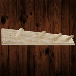 Woodeedoo 4 Peg Wooden Coat Hook Wall Mounted Natural Pine Unpainted Hook Rail Hanger For Wall Or Door 37 X 6 X 5.5 Cm