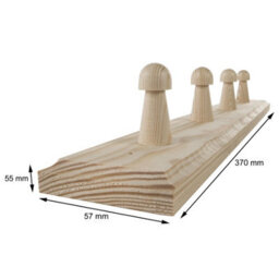 Woodeedoo 4 Peg Wooden Coat Hook Wall Mounted Natural Pine Unpainted Hook Rail Hanger For Wall Or Door 37 X 6 X 5.5 Cm - thumbnail 6