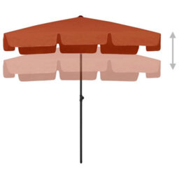 Berkfield Beach Umbrella Terracotta 200X125 Cm - thumbnail 3