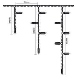 Eagle Connect Icicle Lights Black Rubber  60/40/20 Drop  8M Cool White - thumbnail 3
