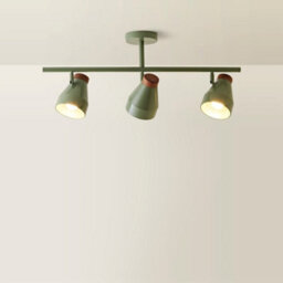 Valuelights Parker Green And Walnut 3 Way Ceiling Light - thumbnail 3