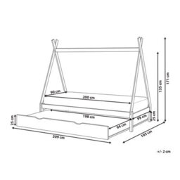 Beliani Kids Trundle Bed Pine Wood Talmontiers 90 X 200 Cm (Eu Single) Grey - thumbnail 3