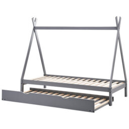 Beliani Kids Trundle Bed Pine Wood Talmontiers 90 X 200 Cm (Eu Single) Grey - thumbnail 6