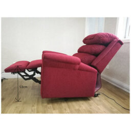 Loops Comfortable Wall Hugging Rise & Recline Arm Chair In Red Chenille Fabric With Waterfall Pillow - thumbnail 5