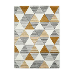 Grey Yellow Modern Geometric Easy To Clean Rug For Dining Room-160Cm X 220Cm - thumbnail 9