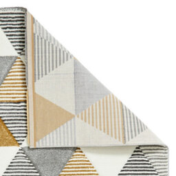 Grey Yellow Modern Geometric Easy To Clean Rug For Dining Room-160Cm X 220Cm - thumbnail 8