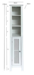 Aspect Furniture Vera Faux Rattan Tall Storage Cabinet,white - thumbnail 6