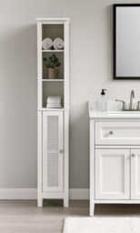 Aspect Furniture Vera Faux Rattan Tall Storage Cabinet,white - thumbnail 7