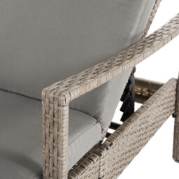 Beliani Sun Lounger With Cushion Vasto Reclining Pe Rattan Taupe - thumbnail 6