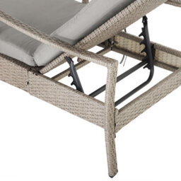 Beliani Sun Lounger With Cushion Vasto Reclining Pe Rattan Taupe - thumbnail 7