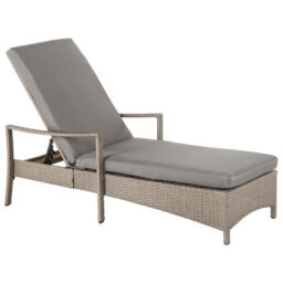 Beliani Sun Lounger With Cushion Vasto Reclining Pe Rattan Taupe - thumbnail 4