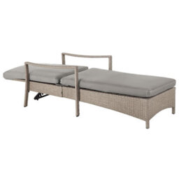 Beliani Sun Lounger With Cushion Vasto Reclining Pe Rattan Taupe - thumbnail 5