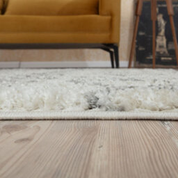 The Rugs Moroccan Shaggy Rugs And Runners Soft Fluffy Tribal Design High Pile Ivory And Grey Living Room Kitchen Hallway 900 - thumbnail 5