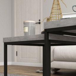 Wyld Haus Keco Set Of 2 Grey Nesting Coffee Tables With 3.5Cm Thick Tabletops, Square Hairpin Legs - thumbnail 9