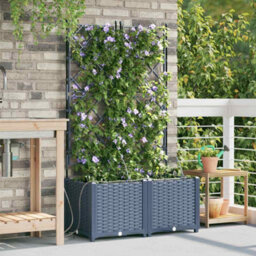 Berkfield Garden Planters Grey 80 X 40 X 142 Cm Steel - thumbnail 3