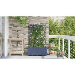 Berkfield Garden Planters Grey 80 X 40 X 142 Cm Steel - thumbnail 4