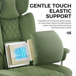 Gtplayer Gaming Chair, Executive Office Desk Chair With Footrest Ergonomic Heavy Duty Lumbar Support Computer Chairs, Green - thumbnail 4
