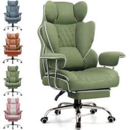 Gtplayer Gaming Chair, Executive Office Desk Chair With Footrest Ergonomic Heavy Duty Lumbar Support Computer Chairs, Green - thumbnail 1
