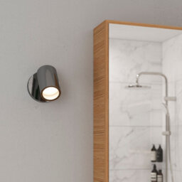 GoodHome Tellot Gloss Silver Chrome Effect Bathroom Wall Light