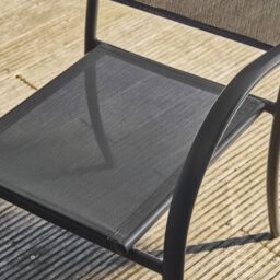 Sweeek - Set Of 2 Milena Garden Chairs In Anthracite Aluminium And Textilene 62 X 55 X 84 Cm - thumbnail 5