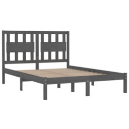 Berkfield Bed Frame Grey Solid Wood Pine 200X200 Cm - thumbnail 4