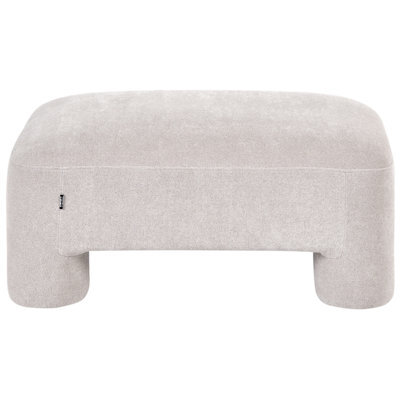 Wyld And Coco Rectangular Ottoman Pouffe In Dark Beige Fabric, Plush Upholstery, W1000 X D700 X H450mm - image 1