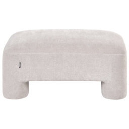 Wyld And Coco Rectangular Ottoman Pouffe In Dark Beige Fabric, Plush Upholstery, W1000 X D700 X H450mm - thumbnail 1