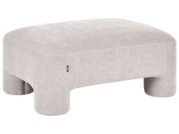 Wyld And Coco Rectangular Ottoman Pouffe In Dark Beige Fabric, Plush Upholstery, W1000 X D700 X H450mm - thumbnail 3