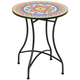 Outsunny 60Cm Mosaic Round Bistro Table Outdoor Garden Side Table, Red - thumbnail 2