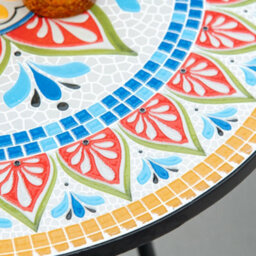 Outsunny 60Cm Mosaic Round Bistro Table Outdoor Garden Side Table, Red - thumbnail 7