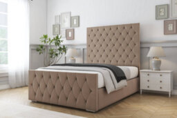 "Sloomy Watson Mink Plush Bed Frame With Mattress With 50"" Upholstered Headboard 6' Super King" - thumbnail 2