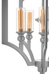 Orsina 5 Bulb Pendant Lamp, Arabesque Design Silver Ceiling Light, Contemporary Iron Hanging Fixture - thumbnail 5