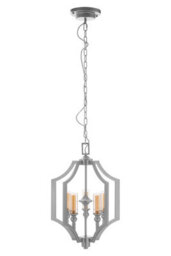 Orsina 5 Bulb Pendant Lamp, Arabesque Design Silver Ceiling Light, Contemporary Iron Hanging Fixture
