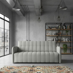 Viva Grand Iv Sofa Bed With Sleeping Function Bedding Storage Freestanding Upholstered Back 165X98X85Cm Light Grey