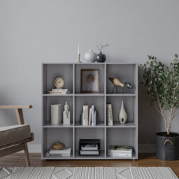 Urbn-Living Urbnliving 9 Cube Grey Wooden Bookcase Shelving Display Shelves Storage Unit Wood Shelf Without Door - thumbnail 3