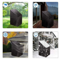 2Pcs Waterproof Stacking Chair Cover Outdoor Garden Protector - thumbnail 5