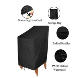 2Pcs Waterproof Stacking Chair Cover Outdoor Garden Protector - thumbnail 6