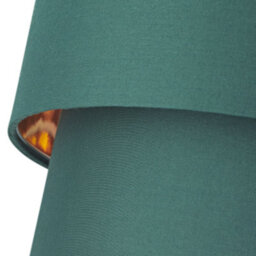 Happy Homewares Modern Forest Green Cotton Double Tier Ceiling Shade With Shiny Copper Inner - thumbnail 8