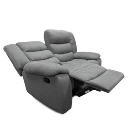 Furnishings For Less UK Manhattan Grey 2 Seater Fabric Reclining Sofa Recliner - thumbnail 5