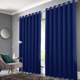 Bedlooms Navy Blackout Curtains Living Room Bedroom Thermal Insulated Curtain (Pair) 90 X 90 Inches With Tie Backs Two - thumbnail 2