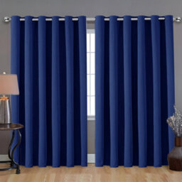 Bedlooms Navy Blackout Curtains Living Room Bedroom Thermal Insulated Curtain (Pair) 90 X 90 Inches With Tie Backs Two - thumbnail 9