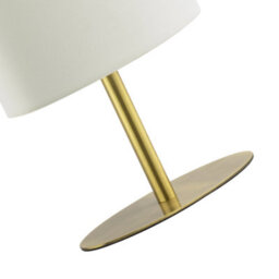 Happy Homewares Modern Designer Oval Table Lamp In Antique Brass With Off-White Fabric Shade - thumbnail 8