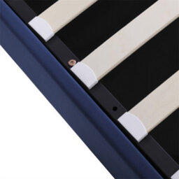 Abrihome Upholstered Storage Bed With Hydraulic Lift, Blue Velvet, 135X190 Cm, No Mattress - thumbnail 5