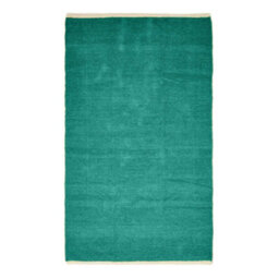 Homescapes Teal Green 100% Cotton Plain Chenille Rug With Natural Trim, 110 X 170 Cm - thumbnail 2